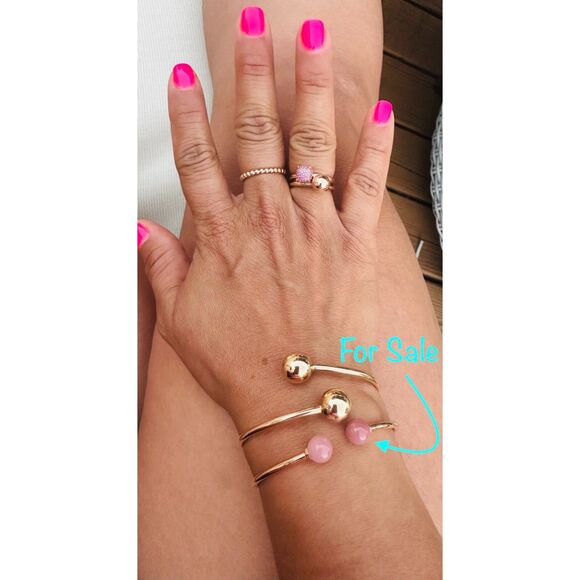 Tiffany & Co. HardWear Ball Bracelet in Rose Quartz/18k Rose Gold, Small - Picture 1 of 3
